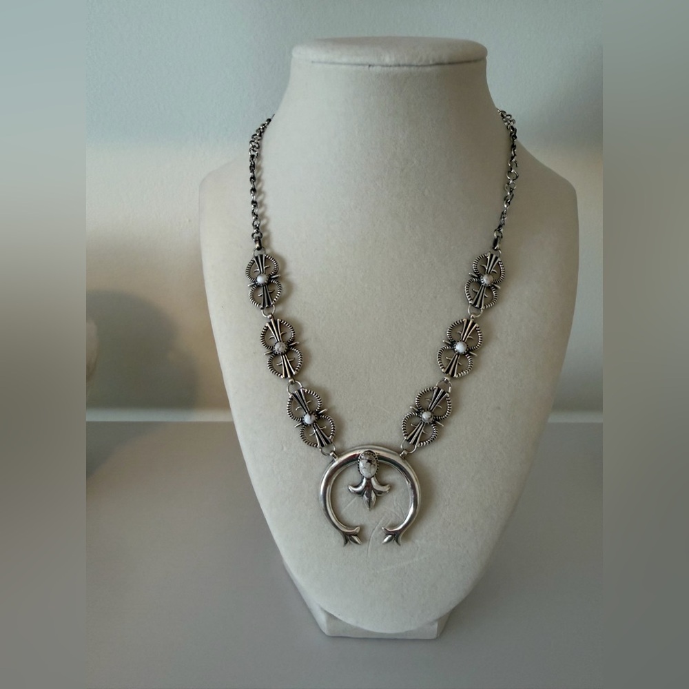 Sterling Silver & Wild Horse Squash Statement Necklace